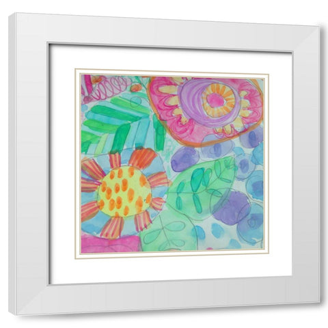 Floral White Modern Wood Framed Art Print with Double Matting by Wieners, Valerie