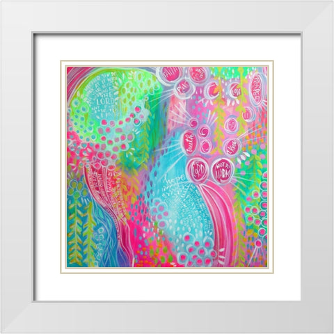 Joy White Modern Wood Framed Art Print with Double Matting by Wieners, Valerie