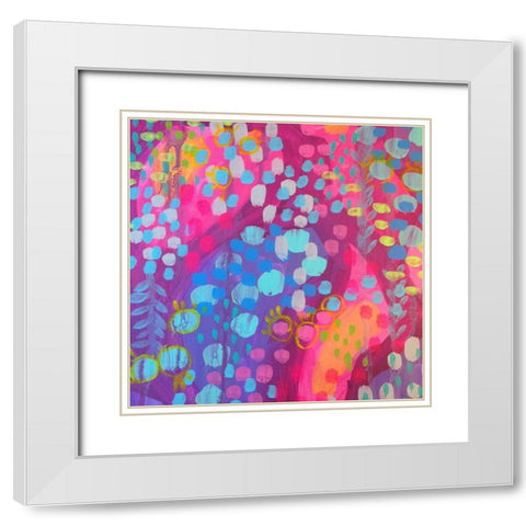 Dots I White Modern Wood Framed Art Print with Double Matting by Wieners, Valerie