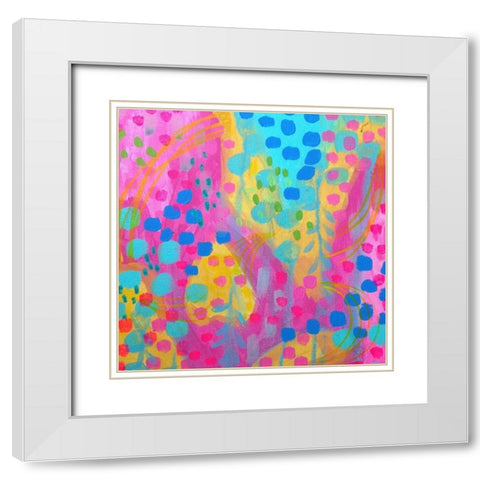 Dots II White Modern Wood Framed Art Print with Double Matting by Wieners, Valerie