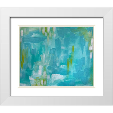Blue White Modern Wood Framed Art Print with Double Matting by Wieners, Valerie
