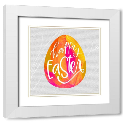 Happy Easter White Modern Wood Framed Art Print with Double Matting by Wieners, Valerie