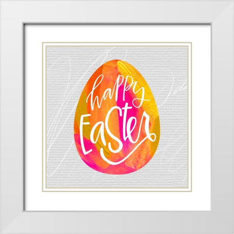 Happy Easter White Modern Wood Framed Art Print with Double Matting by Wieners, Valerie