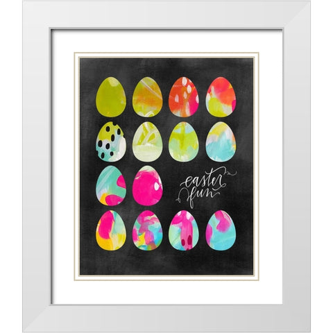 Easter Fun White Modern Wood Framed Art Print with Double Matting by Wieners, Valerie