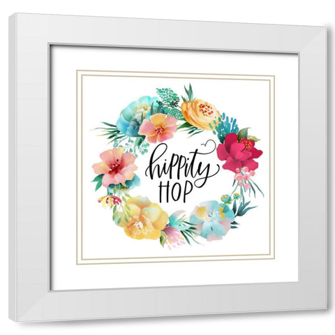 Hippity White Modern Wood Framed Art Print with Double Matting by Wieners, Valerie