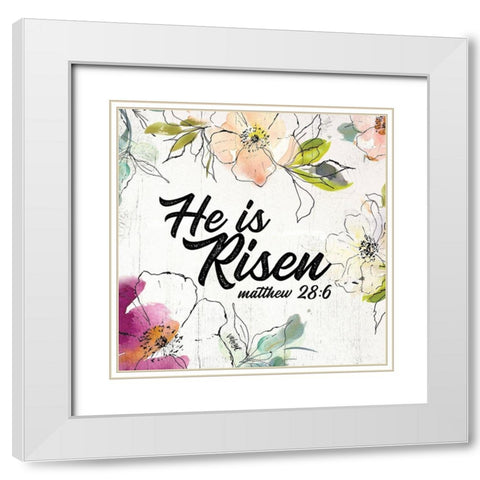 He is Risen White Modern Wood Framed Art Print with Double Matting by Wieners, Valerie