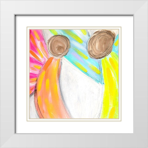 Angels White Modern Wood Framed Art Print with Double Matting by Wieners, Valerie
