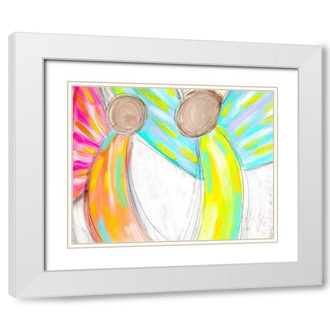 Angels II White Modern Wood Framed Art Print with Double Matting by Wieners, Valerie
