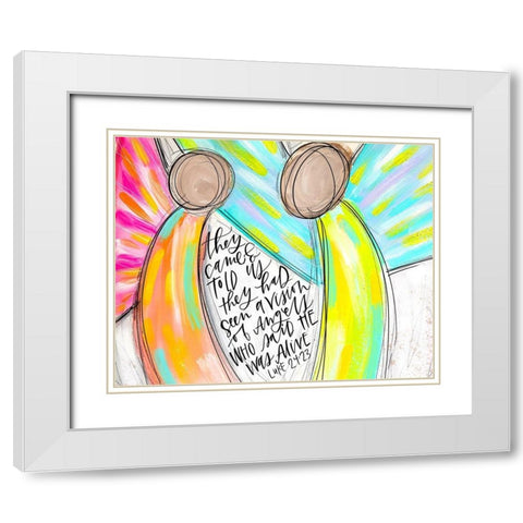 Angels w/ Words White Modern Wood Framed Art Print with Double Matting by Wieners, Valerie
