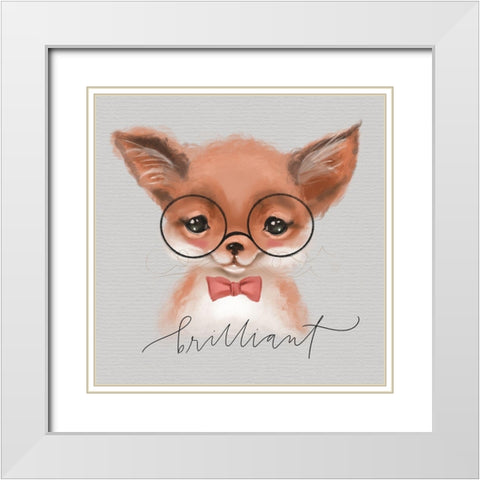 Brilliant Fox White Modern Wood Framed Art Print with Double Matting by Wieners, Valerie