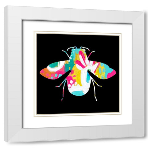 Bee White Modern Wood Framed Art Print with Double Matting by Wieners, Valerie