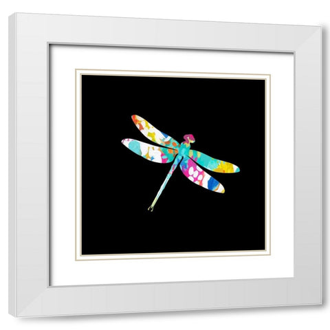 Dragonfly White Modern Wood Framed Art Print with Double Matting by Wieners, Valerie