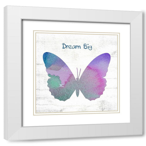 Dream Big White Modern Wood Framed Art Print with Double Matting by Wieners, Valerie