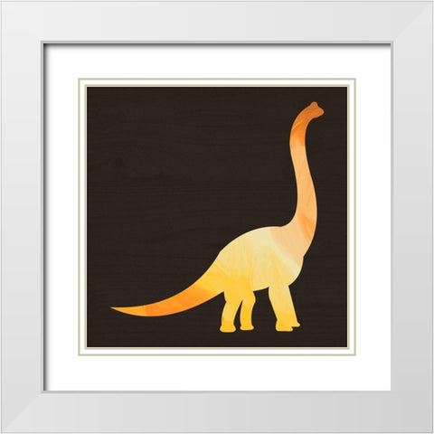 Dino II White Modern Wood Framed Art Print with Double Matting by Wieners, Valerie