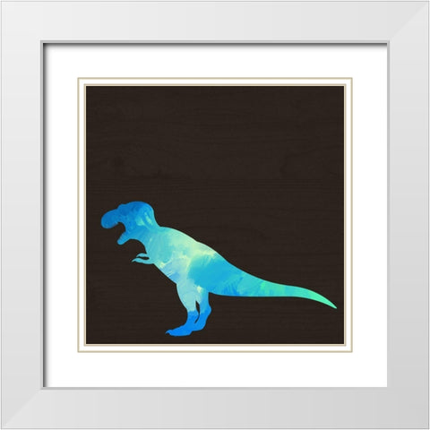 Dino III White Modern Wood Framed Art Print with Double Matting by Wieners, Valerie