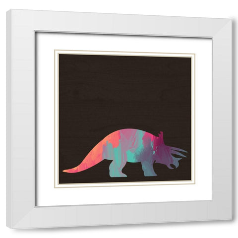 Dino IV White Modern Wood Framed Art Print with Double Matting by Wieners, Valerie