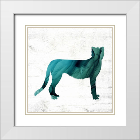 Cheetah White Modern Wood Framed Art Print with Double Matting by Wieners, Valerie