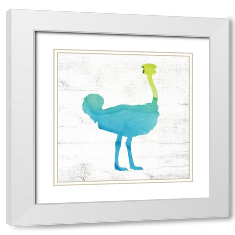 Ostrich White Modern Wood Framed Art Print with Double Matting by Wieners, Valerie