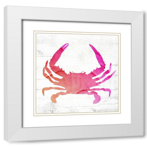 Crab White Modern Wood Framed Art Print with Double Matting by Wieners, Valerie