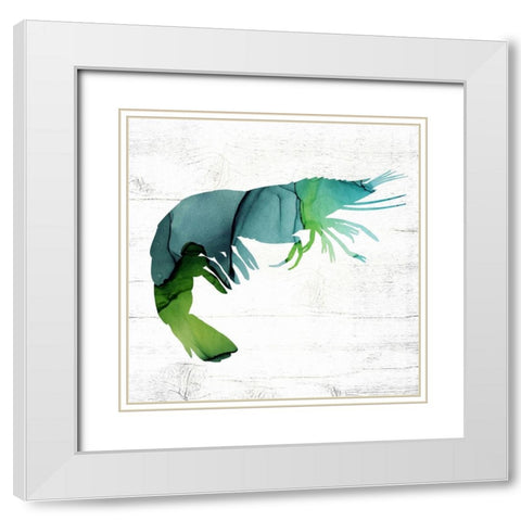 Shrimp White Modern Wood Framed Art Print with Double Matting by Wieners, Valerie