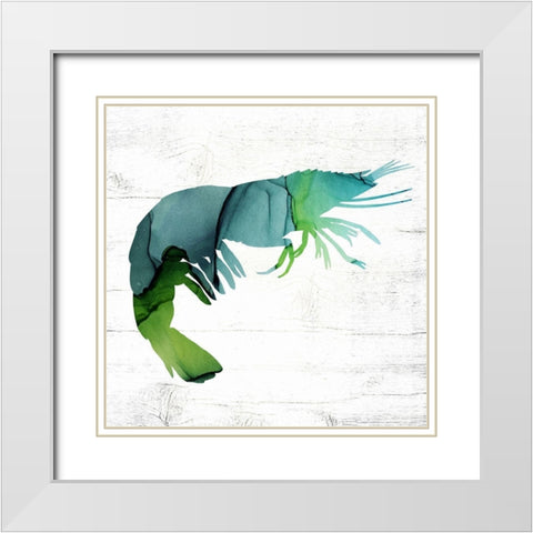 Shrimp White Modern Wood Framed Art Print with Double Matting by Wieners, Valerie