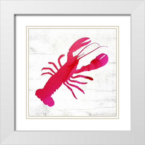 Lobster White Modern Wood Framed Art Print with Double Matting by Wieners, Valerie