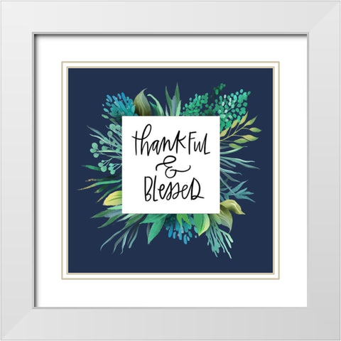 Thankful   White Modern Wood Framed Art Print with Double Matting by Wieners, Valerie