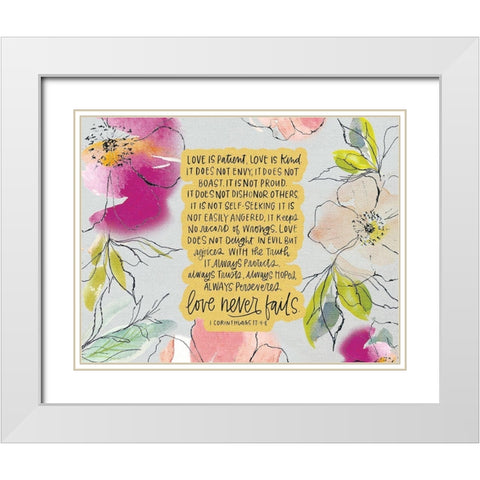 Love is Patient White Modern Wood Framed Art Print with Double Matting by Wieners, Valerie