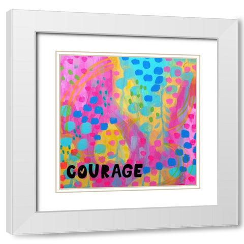 Courage White Modern Wood Framed Art Print with Double Matting by Wieners, Valerie
