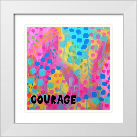Courage White Modern Wood Framed Art Print with Double Matting by Wieners, Valerie