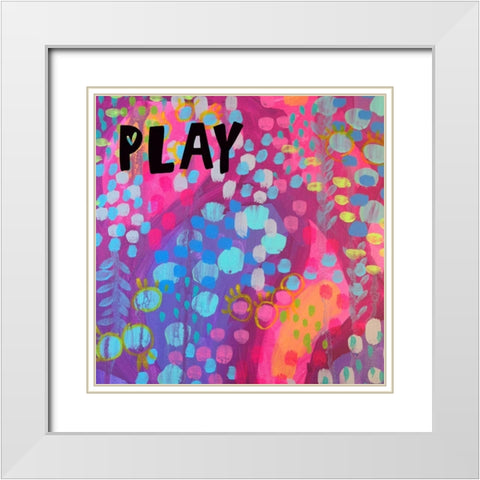 Play White Modern Wood Framed Art Print with Double Matting by Wieners, Valerie