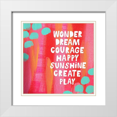 Words of Play White Modern Wood Framed Art Print with Double Matting by Wieners, Valerie