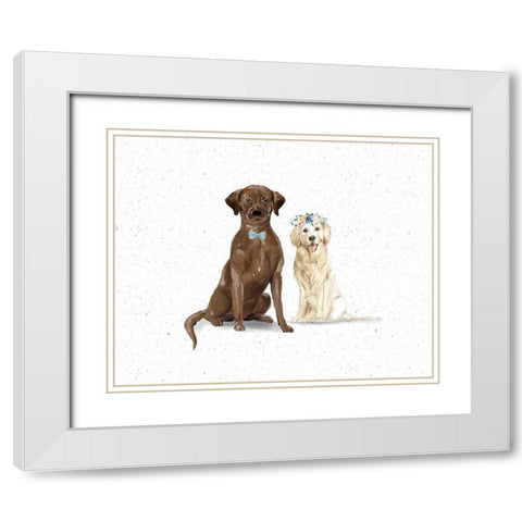 Labs White Modern Wood Framed Art Print with Double Matting by Wieners, Valerie