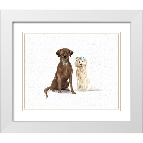 Labs White Modern Wood Framed Art Print with Double Matting by Wieners, Valerie