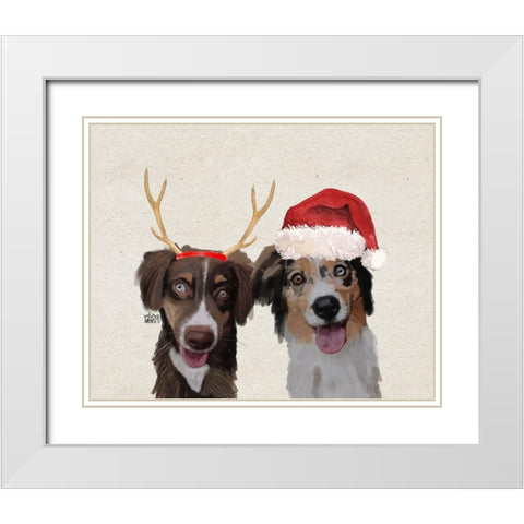 Dogs White Modern Wood Framed Art Print with Double Matting by Wieners, Valerie
