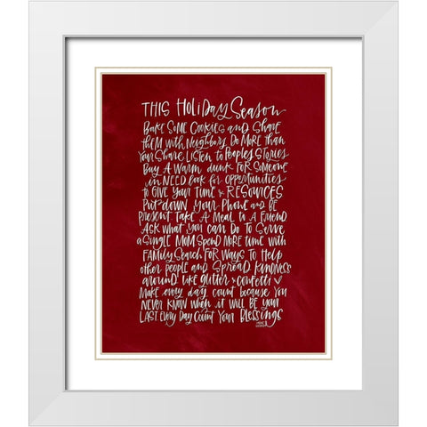 Holiday Season White Modern Wood Framed Art Print with Double Matting by Wieners, Valerie