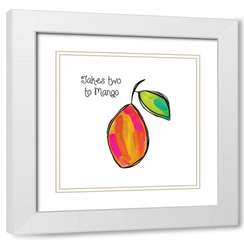 Mango White Modern Wood Framed Art Print with Double Matting by Wieners, Valerie