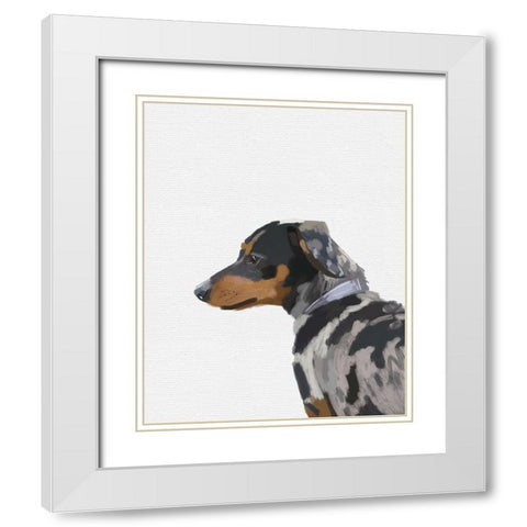 Small Pup White Modern Wood Framed Art Print with Double Matting by Wieners, Valerie
