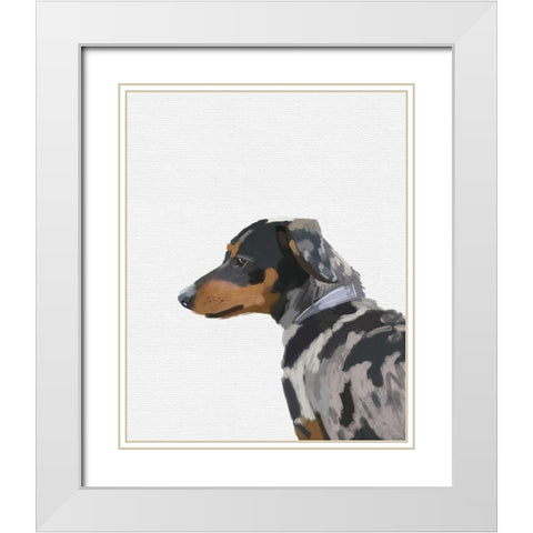 Small Pup White Modern Wood Framed Art Print with Double Matting by Wieners, Valerie