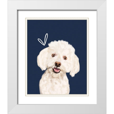 Bich White Modern Wood Framed Art Print with Double Matting by Wieners, Valerie