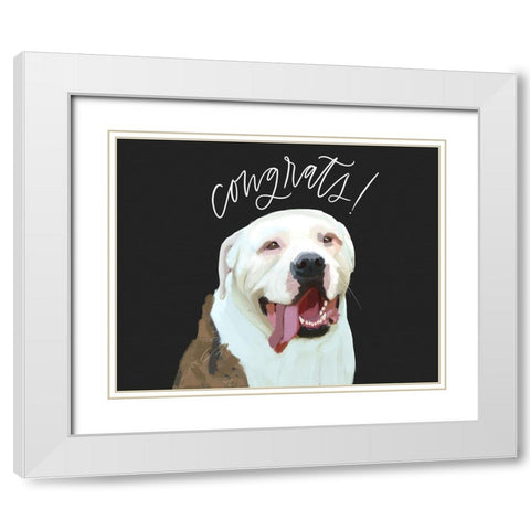 Congrats White Modern Wood Framed Art Print with Double Matting by Wieners, Valerie