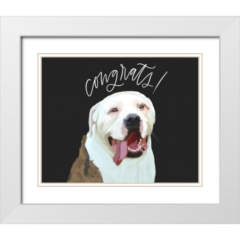 Congrats White Modern Wood Framed Art Print with Double Matting by Wieners, Valerie