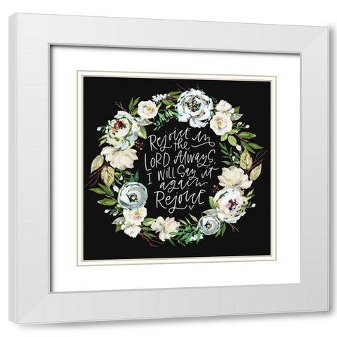 Rejoice White Modern Wood Framed Art Print with Double Matting by Wieners, Valerie