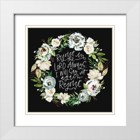 Rejoice White Modern Wood Framed Art Print with Double Matting by Wieners, Valerie