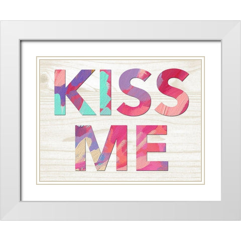 Kiss Me White Modern Wood Framed Art Print with Double Matting by Wieners, Valerie