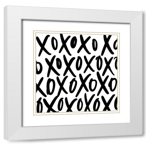 XoXo White Modern Wood Framed Art Print with Double Matting by Wieners, Valerie