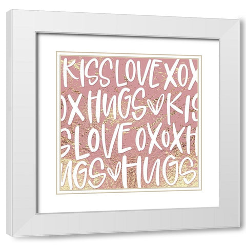 Hugs Pattern White Modern Wood Framed Art Print with Double Matting by Wieners, Valerie