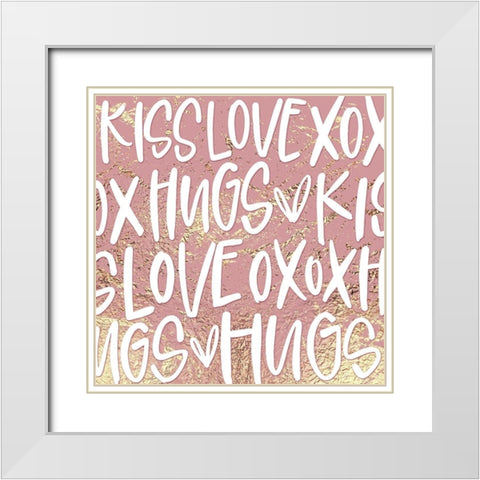 Hugs Pattern White Modern Wood Framed Art Print with Double Matting by Wieners, Valerie