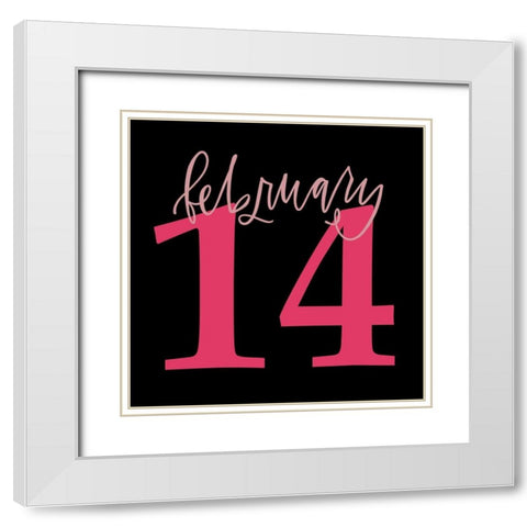 Valentines Day White Modern Wood Framed Art Print with Double Matting by Wieners, Valerie