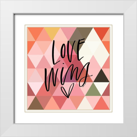 Love Wins White Modern Wood Framed Art Print with Double Matting by Wieners, Valerie